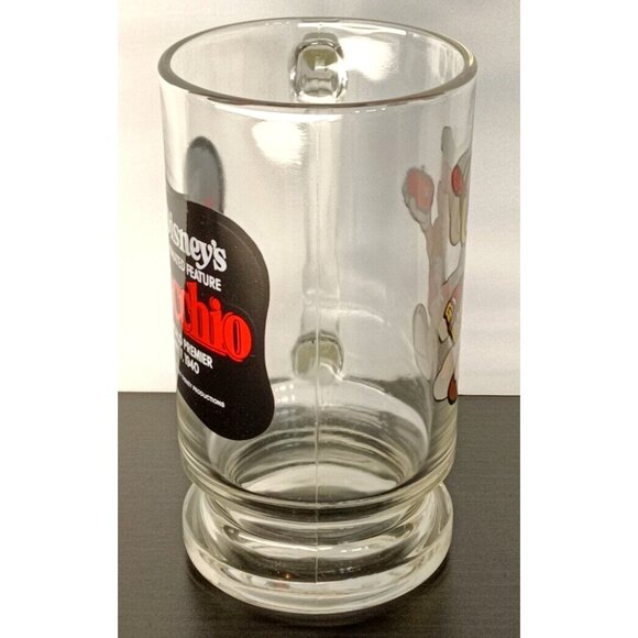 Disneys PINOCCHIO World Premier Clear Glass Mug Cup Collector VINTAGE NEW - Picture 4 of 7